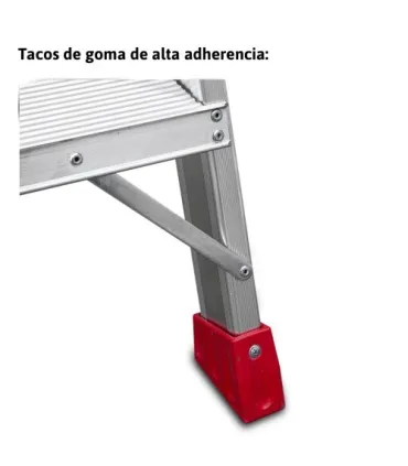 ESCALERA TIJERA DOBLE ALUM. 4+4 PELDAÑOS ANCHO ALTURA: TJO 2,5M PLEG 0,86MT