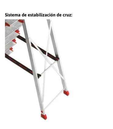 ESCALERA ALUM.TIJERA Mod.408 8 Peldaño+Barand sup