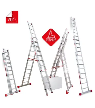 ESCALERA TRANSF. 3 TRAMOS 7+8+8 TIJ.TJO 4,8 EXT.4,5Mt PELDAÑO ANCHO
