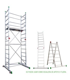 ANDAMIO ALUMINIO 2x7 SUPER BASE 500x1400 ALTO TRABAJO 4 METROS