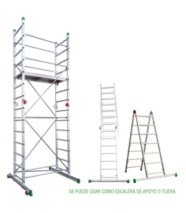 ANDAMIO ALUMINIO 2x7 SUPER BASE 500x1400 ALTO TRABAJO 4 METROS