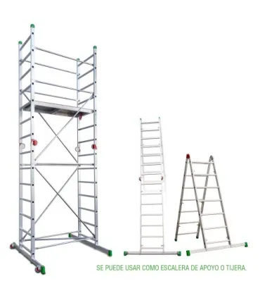 ANDAMIO ALUMINIO 2x7 SUPER BASE 500x1400 ALTO TRABAJO 4 METROS