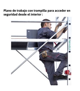 ANDAMIO ALUMINIO 2x7 SUPER BASE 500x1400 ALTO TRABAJO 4 METROS