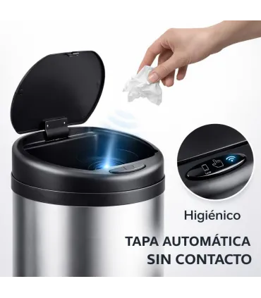 CUBO/ PAPELERA INOX 50 LTS APERTURA AUTOMATICA