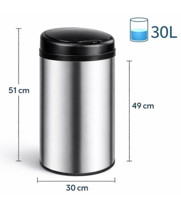 CUBO/ PAPELERA INOX 50 LTS APERTURA AUTOMATICA
