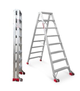 ESCALERA ALUM.TIJERA 11+11 Peldaños 3 Mtrs