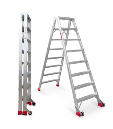 ESCALERA ALUM.TIJERA 11+11 Peldaños 3 Mtrs