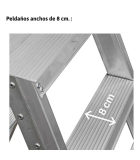 ESCALERA ALUM.TIJERA 11+11 Peldaños 3 Mtrs