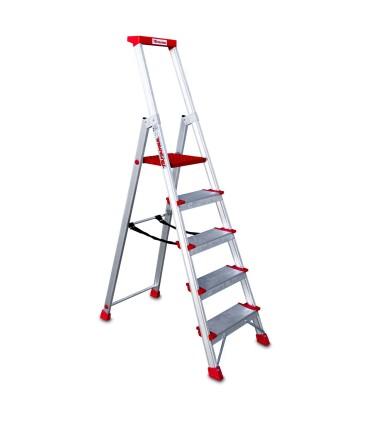 ESCALERA FARAONE ALUM.TIJERA 5 Peld.+ Bandeja