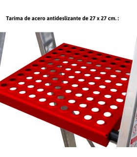 ESCALERA FARAONE ALUM.TIJERA 5 Peld.+ Bandeja