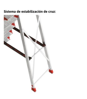 ESCALERA FARAONE ALUM.TIJERA 5 Peld.+ Bandeja