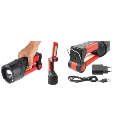 LINTERNA MULTIFUNCION LED 3,5+3W RECARGABLE 20.146