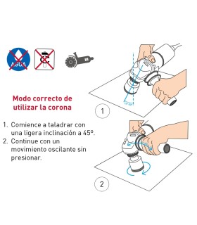 CORONA DIAMANTE M14 Ø 44 MM CORTE EN SECO