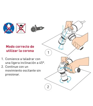 CORONA DIAMANTE M14 Ø 44 MM CORTE EN SECO