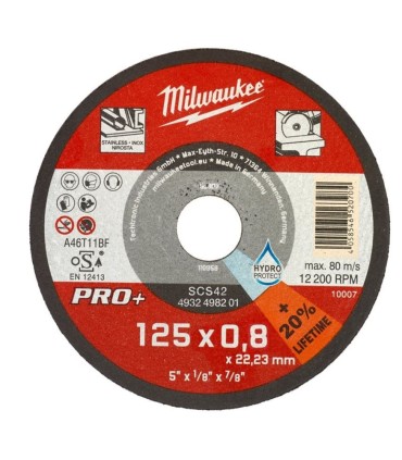 UD DISCO 125x0,80x22 MILWAUKEE CORTE METAL EXTRA FINO