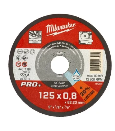 UD DISCO 125x0,80x22 MILWAUKEE CORTE METAL EXTRA FINO