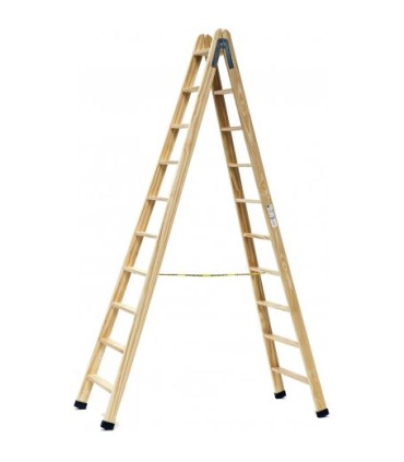 ESCALERA 10 PELD.TIJERA MADERA 2,50m C/TACOS