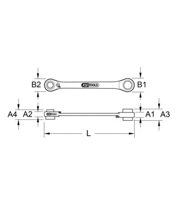 LLAVE CARRACA 4 EN 1 8x10x12x13 L 150mm