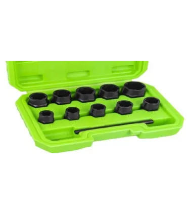 JUEGO 10 EXTRACTORES 3/8" TORNILLOS/TUERCAS DE 10 A 19MM