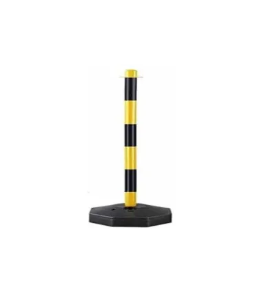 BASE + COLUMNA SOPORTE CADENA PLASTICO AMARILLO + NEGRO