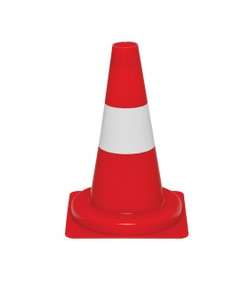 MINI CONO SEÑAL PVC CON REFLECTANTE 30cm