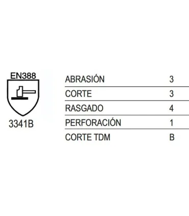 GUANTE PU CAT. II ANTICORTE Nivel 3 T-9/L 3341B