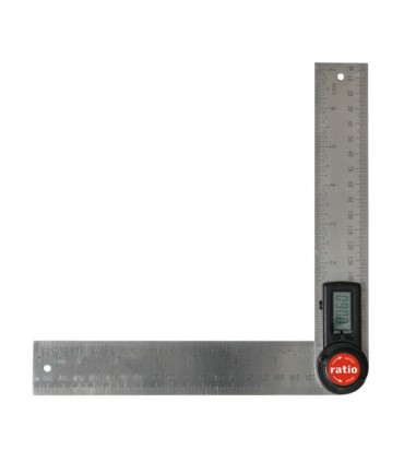 ESCUADRA REGLA PORTA-ANGULOS 200mm 0-180º C/INDICACIÓN GRADOS