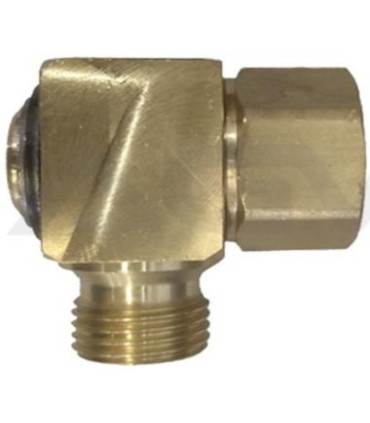 RACOR GIRATORIO 90º LATON 1/2 M-H 250Bar