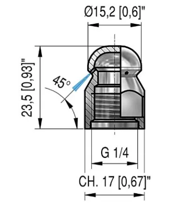BOQUILLA LIMP.ST4 OVALADA  1/4"H 350Bar Ø15.2mm TIPO 6