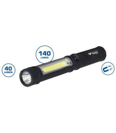 LINTERNA INSPECCION LED COB IMAN C/PILAS NEGRA