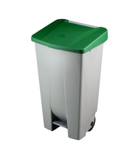 CONTENEDOR 120L C/PEDAL+RUEDAS TAPA VERDE