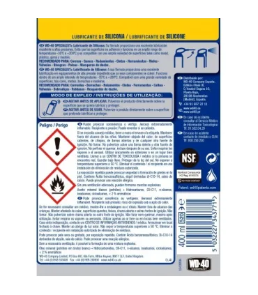 WD-40 Specialist Lubricante de Silicona 400ml Doble Acción