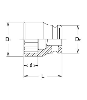 LLAVE VASO IMPACTO 3/4" 17 mm. 12 CANTOS