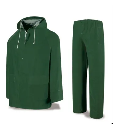 TRAJE IMPERMEABLE VERDE C/SOPORTE TL