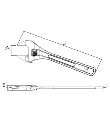 LLAVE AJUSTABLE SINEX LIGERA 10" 250mm 92LWD Cap. 36mm