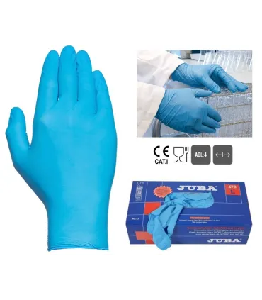 CAJA 100 GUANTES NITRILO SIN POLVO AZUL ECO TS 571