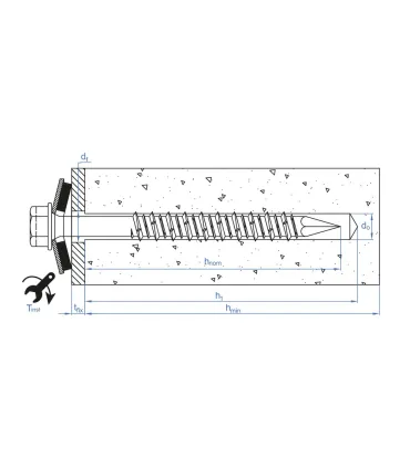 TORNILLO HORMIGÓN M6.5x100 C/AR. GOMA P-16