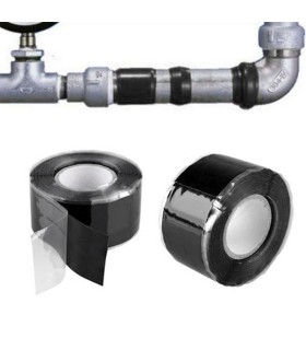 ROLLO CINTA REPARACION SILICONA AUTOSOLDABLE NEGRA 25mm x 3m