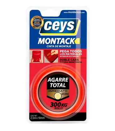 ROLLO CINTA MONTAJE DOBLE CARA MONTACK 19mm x 2,5m