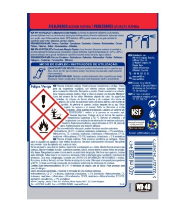 WD-40 Specialist Aflojatodo 400ml Doble Acción