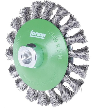 CEPILLO CONICO Ø115 PUAS TRENZADAS INOX 0,35 M14