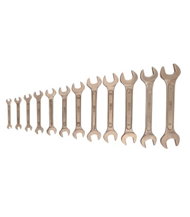 JUEGO 12 LLAVES PLANA FIJA BRONCE ANTICHISPA 6x7-30x32