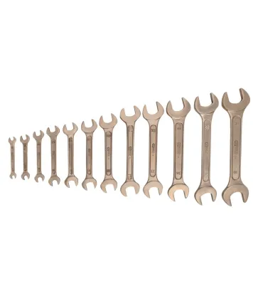 JUEGO 12 LLAVES PLANA FIJA BRONCE ANTICHISPA 6x7-30x32