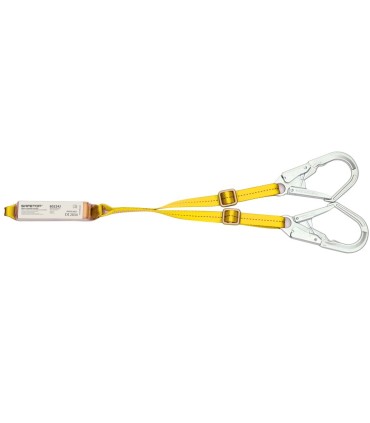 AMARRE DOBLE CINTA REGULABLE 1,5-2m C/ABSORBEDOR+GANCHOS