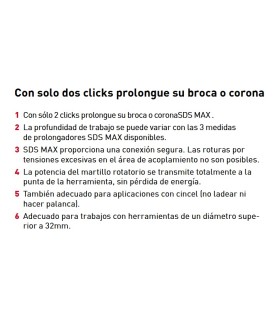 EXTENSION HEMBRA P/BROCA MARTILLO SDS-MAX 750mm