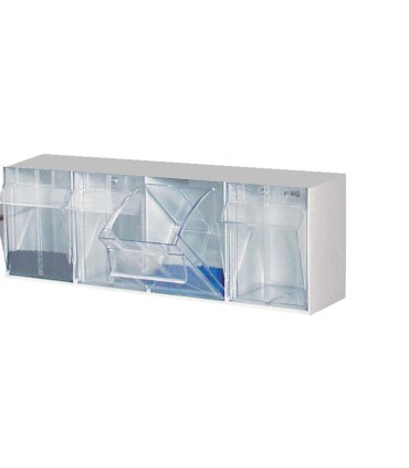 CONTENEDOR BASCULANTE 4 CAJONES GRIS