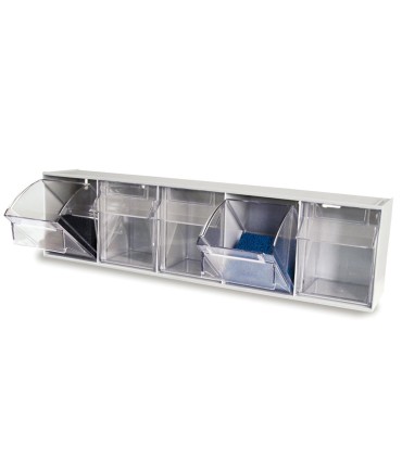 CONTENEDOR BASCULANTE 5 CAJONES GRIS