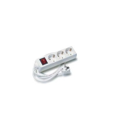 BASE MULTIPLE 3 TOMAS 2P+T CON INTERRUPTOR CABLE 1,5 MTS