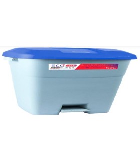 CUBO PLASTICO 50lts  PEDAL+TAPA AZUL
