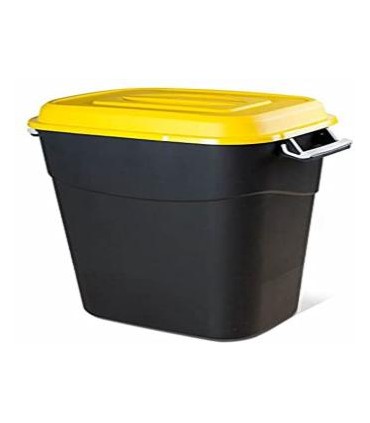 CONTENEDOR RESIDUOS 95L NEGRO/GRIS